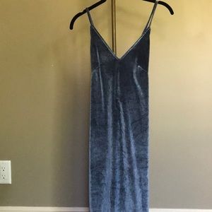 Light Blue Velvet Bodycon Dress